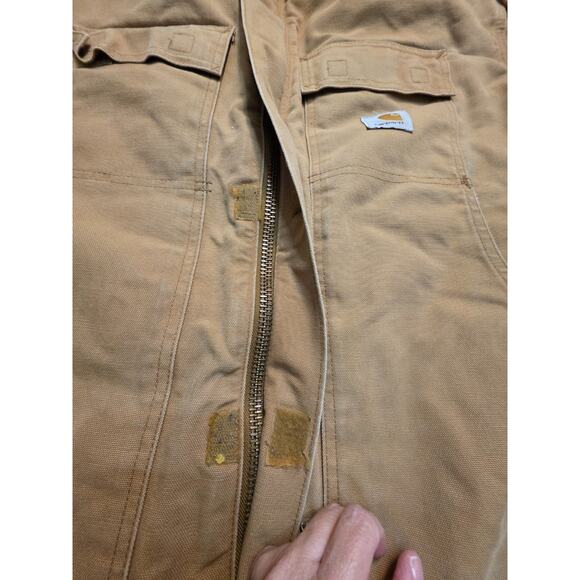 Vintage Mens Carhartt C03 Tan Arctic Quilt Lined Canvas Chore Jacket Sz 2XL 54 - Picture 4 of 8